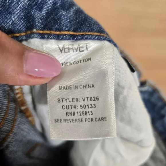 Vervet Size 25 High Rise Straight Leg Distressed Mom Jeans - Picture 8 of 9